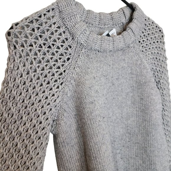 Derek Lam 10C X Athleta Womens S Gray Wool Cashmere Chunky Bell Sleeve Sweater - Picture 5 of 9